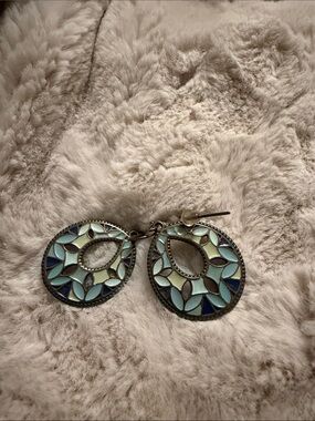James Avery Teardrop Mosaic Earrings - Blue & Teal